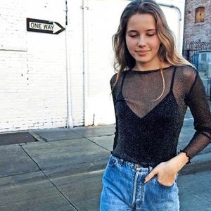 BRANDY MELVILLE sparkly sheer top ✨⚡️⭐️
